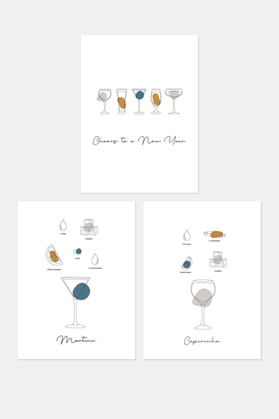 Poster-Set "Cheers to a great Evening“ - monQu