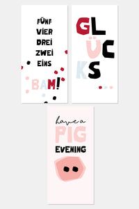 Neujahrs-Karten-Set "Lucky Pig" - monQu