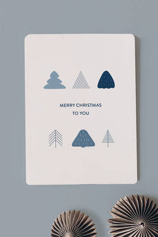 Weihnachtskarten-Set "Blue Trees" - monQu